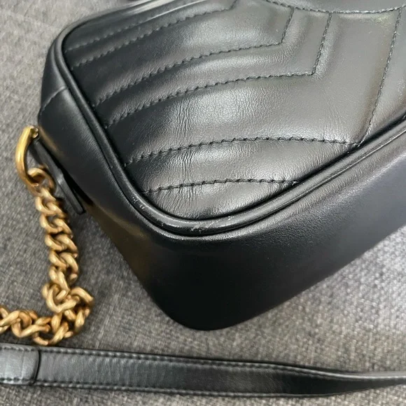 GUCCI GG Marmont small matelassé camera bag black - Picture 3 of 15